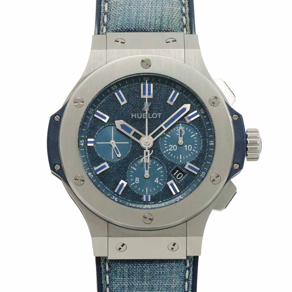 HUBLOT ビッグバン スチール ジーンズ クロノグラフ 301 SX 2770 NR JPN15 日本100本限定 メンズ 腕時計 デイト ブルー 自動巻き ウォッチ Big Bang ウブロ 90245602
