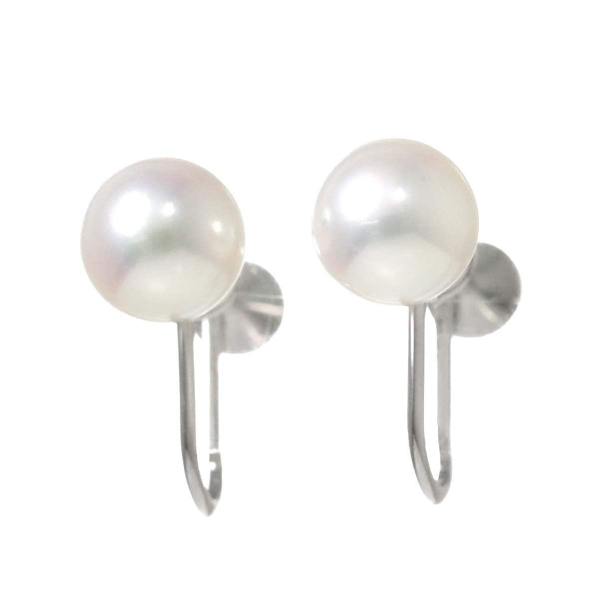 MIKIMOTO アコヤ真珠 6.8mm イヤリング K18 WG ホワイトゴールド 750 パール Akoya Pearl Earrings ミキモト 90245704