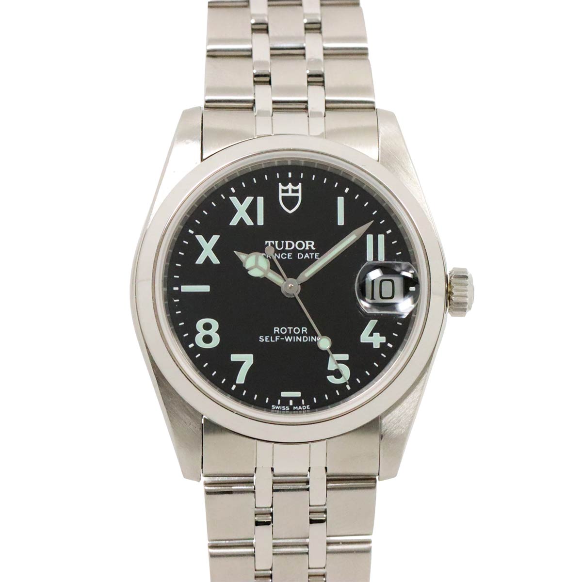 TUDOR プリンスデイト 74000 メンズ 腕時計 ブラック オートマ 自動巻き ウォッチ Prince date チューダー チュードル 90251935