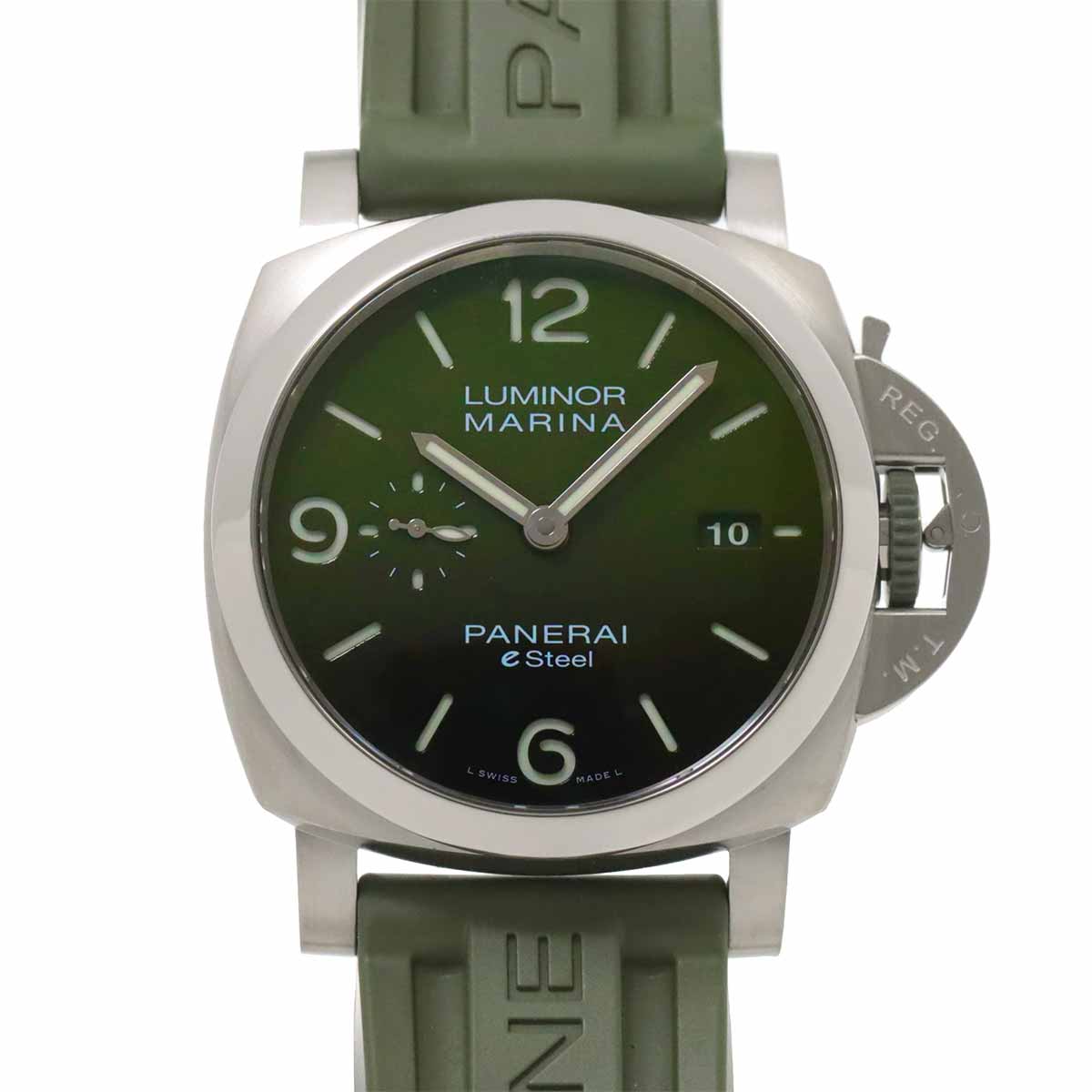 PANERAI ルミノールマリーナ eスチール Verde Smeraldo PAM01356 メンズ 腕時計 グリーン 自動巻き ウォッチ Luminor パネライ 90248979