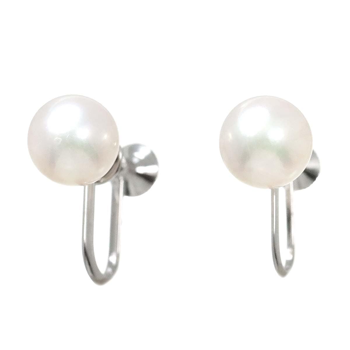 MIKIMOTO アコヤ真珠 7.7mm イヤリング K14 WG 585 ホワイトゴールド パール Akoya Pearl Earrings ミキモト 90247452