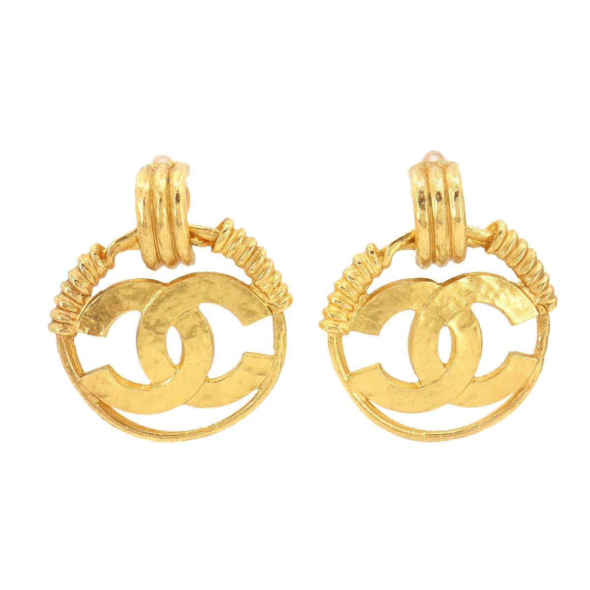 CHANEL ラウンド型 ココマーク イヤリング ゴールド 94P アクセサリー ヴィンテージ Earrings シャネル 90257386