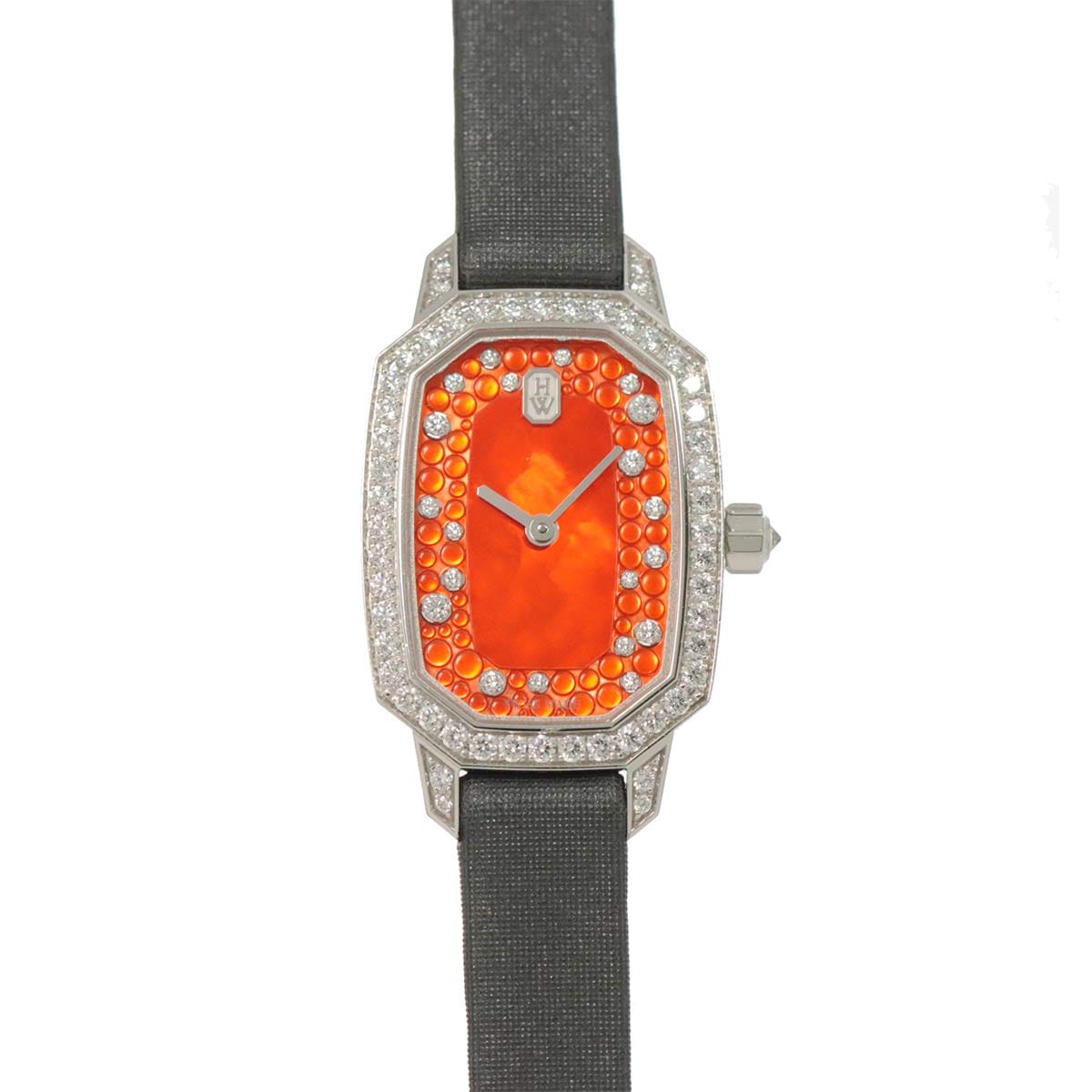 HARRY WINSTON エメラルド EMEQHM18WW015 レディース 腕時計 ダイヤベゼル オレンジ K18WG ホワイトゴールド クォーツ ウォッチ Emerald ハリーウィンストン 90261417