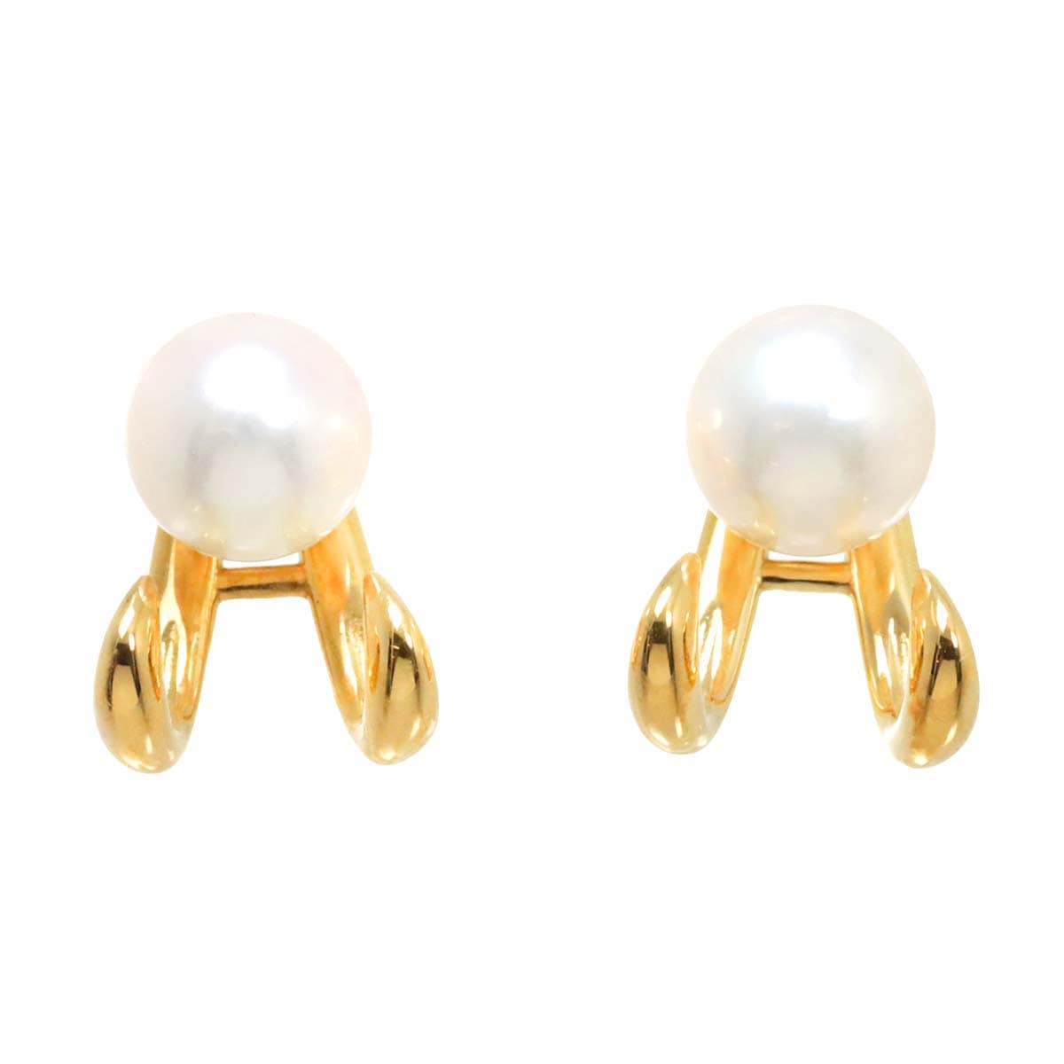 アコヤ真珠 7.2mm K18 YG ピアス イエローゴールド 750 パール Pearl Earrings Pierced 90261899