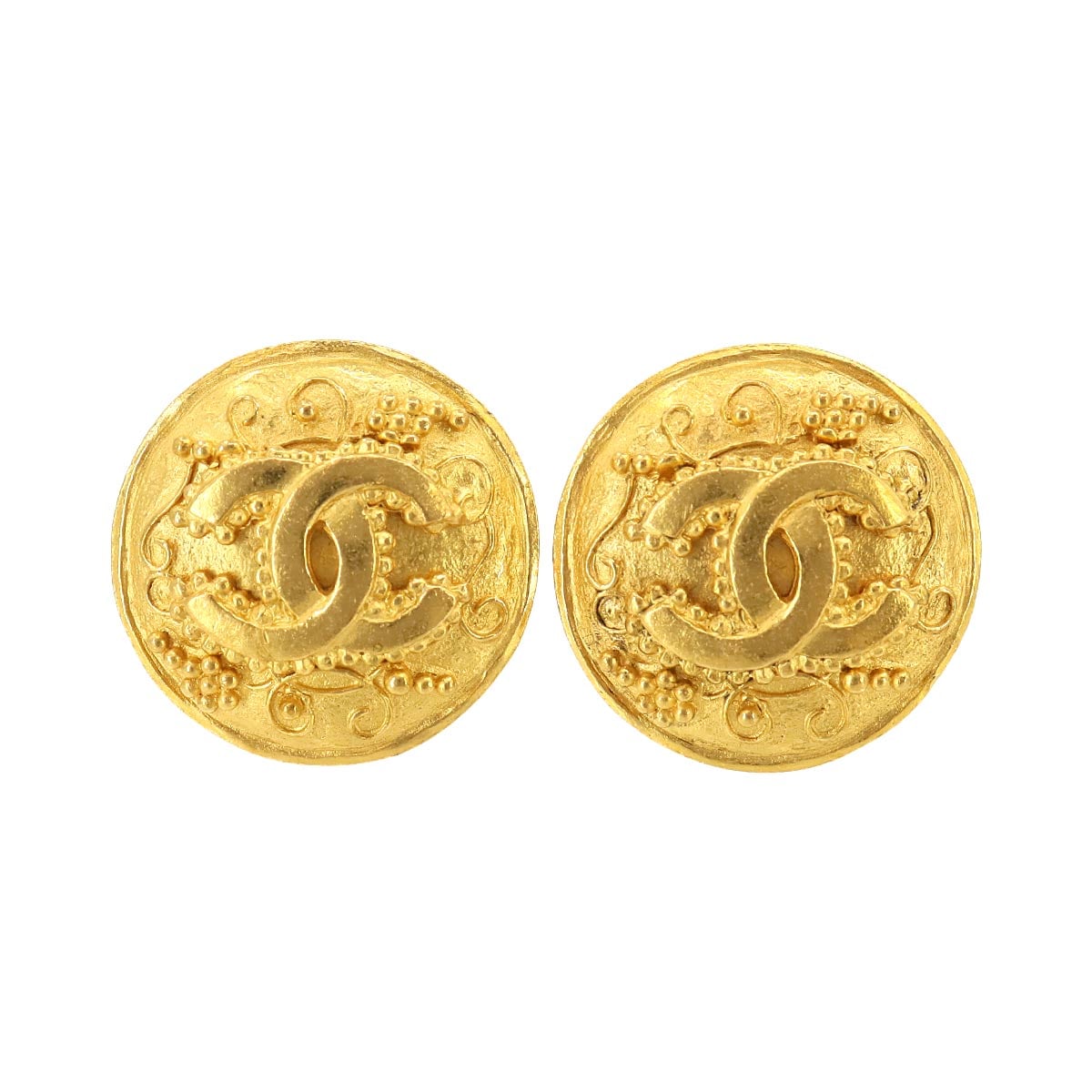 CHANEL ココマーク ラウンド型 イヤリング ゴールド 96A アクセサリー ヴィンテージ Vintage Earrings シャネル 90263201