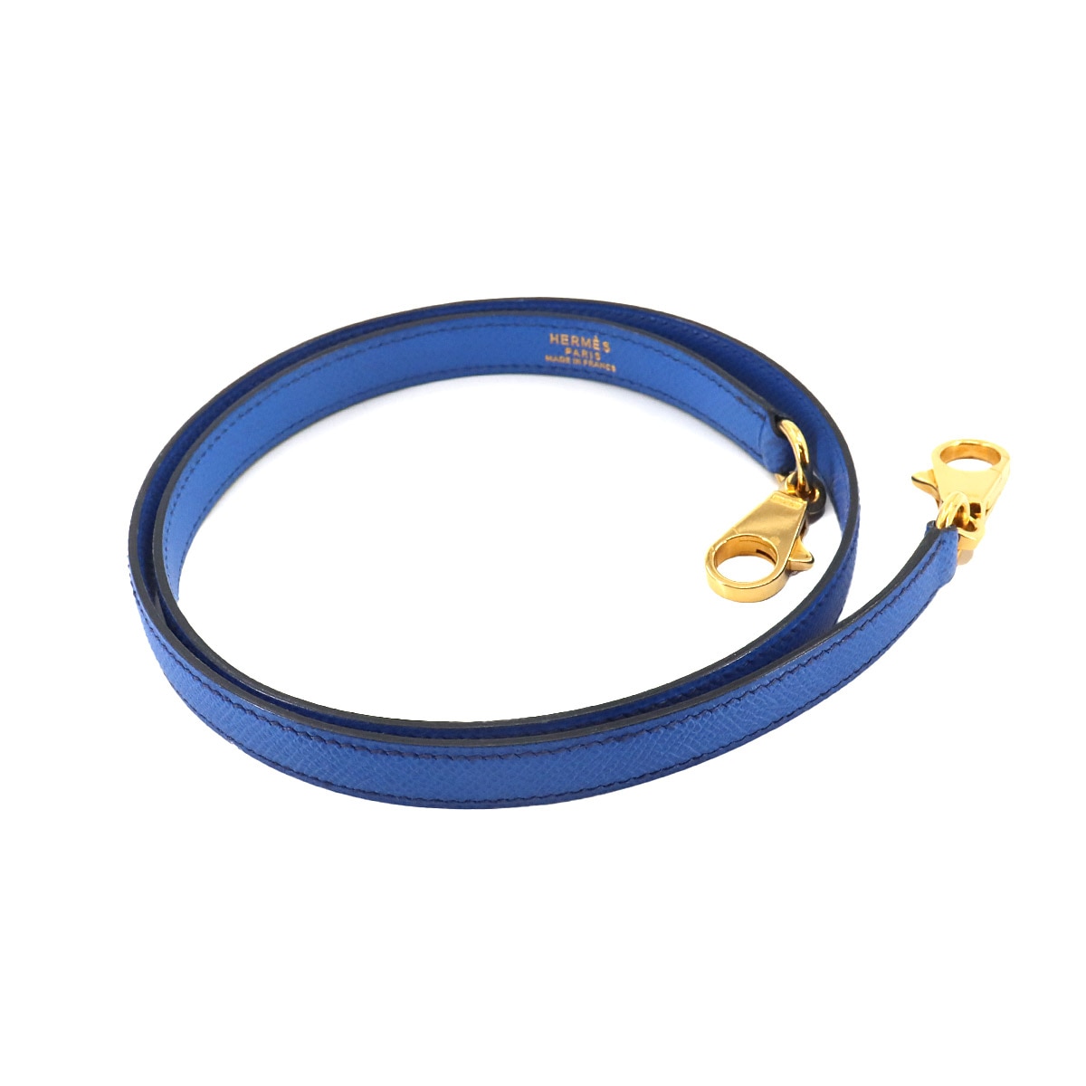 HERMES ケリー ボリード ショルダー ストラップ クシュベル エプソン ブルー ゴールド 金具 Shoulder strap エルメス 90263348