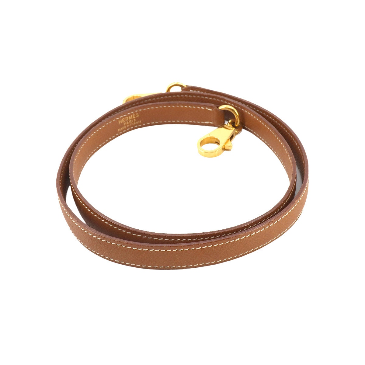 HERMES ケリー ボリード ショルダー ストラップ クシュベル エプソン ゴールド ブラウン 小物 Shoulder Strap エルメス 90263595