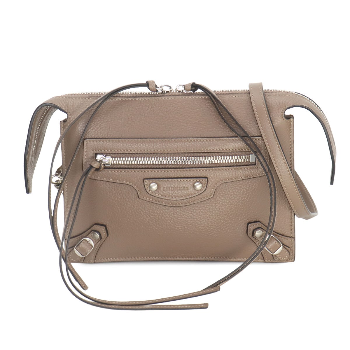 BALENCIAGA ショルダー バッグ レザー ブラウン 655247 シルバー 金具 Shoulder Bag バレンシアガ 90263525