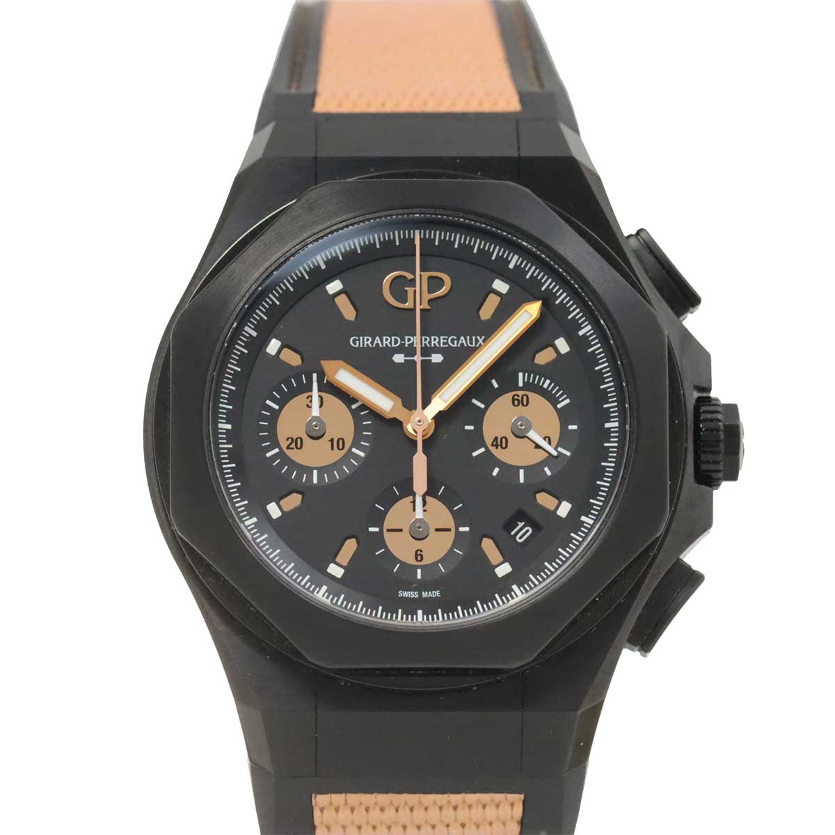 GIRARD PERREGAUX ロレアート アブソルート ゴールドフィーバー 81060 188本限定 メンズ 腕時計 デイト ブラック 自動巻き ウォッチ LAUREATO ジラールペルゴ 90263359