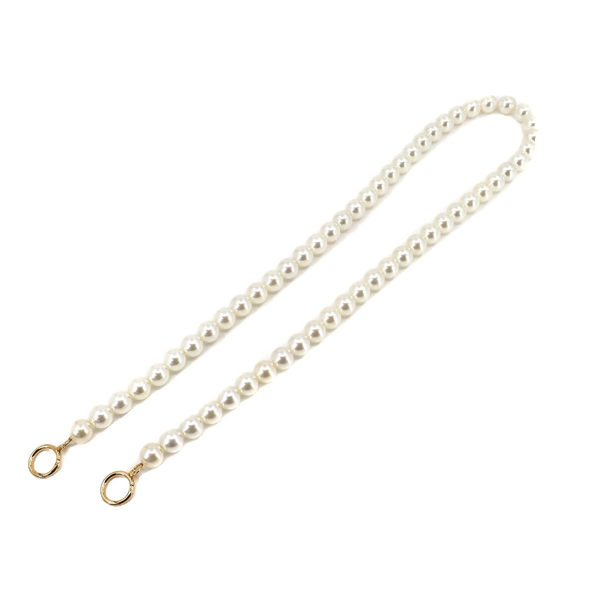 フェイクパール ショルダー ストラップ ホワイト ゴールド 金具 120cm 小物 Shoulder strap 90216180