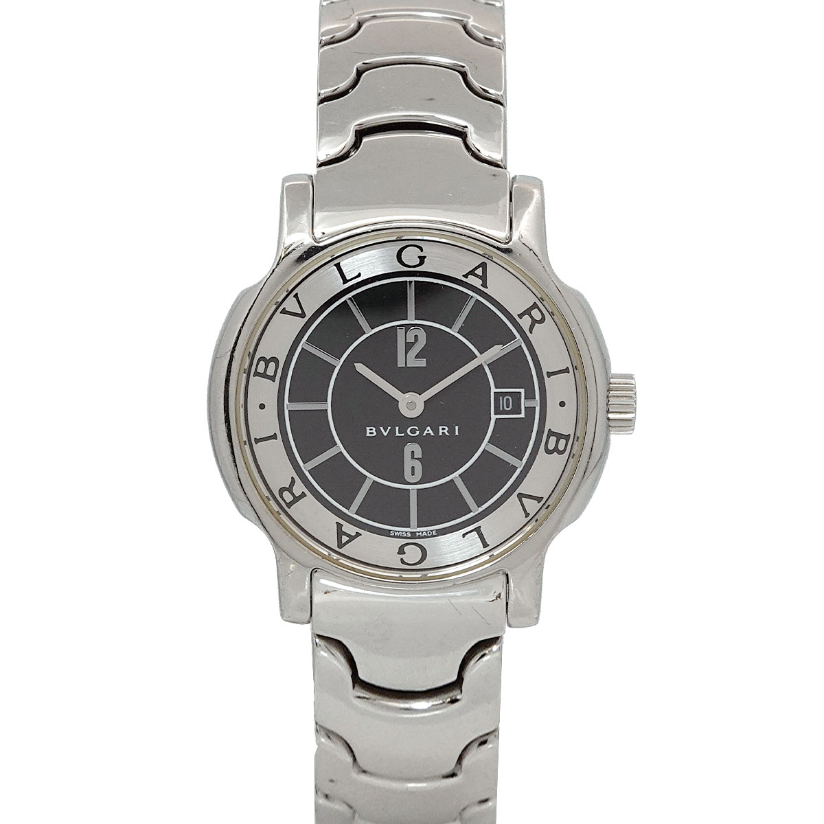 BVLGARI ソロテンポ ST29S レディース 腕時計 デイト ブラック クォーツ ウォッチ ブルガリ 90263380