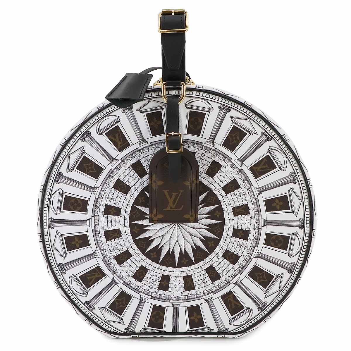 LOUIS VUITTON ボワット シャポー 30 帽子 ケース モノグラム レザー ホワイト ブラック フォルナセッティ Boite Chapeau ルイ ヴィトン 90269055