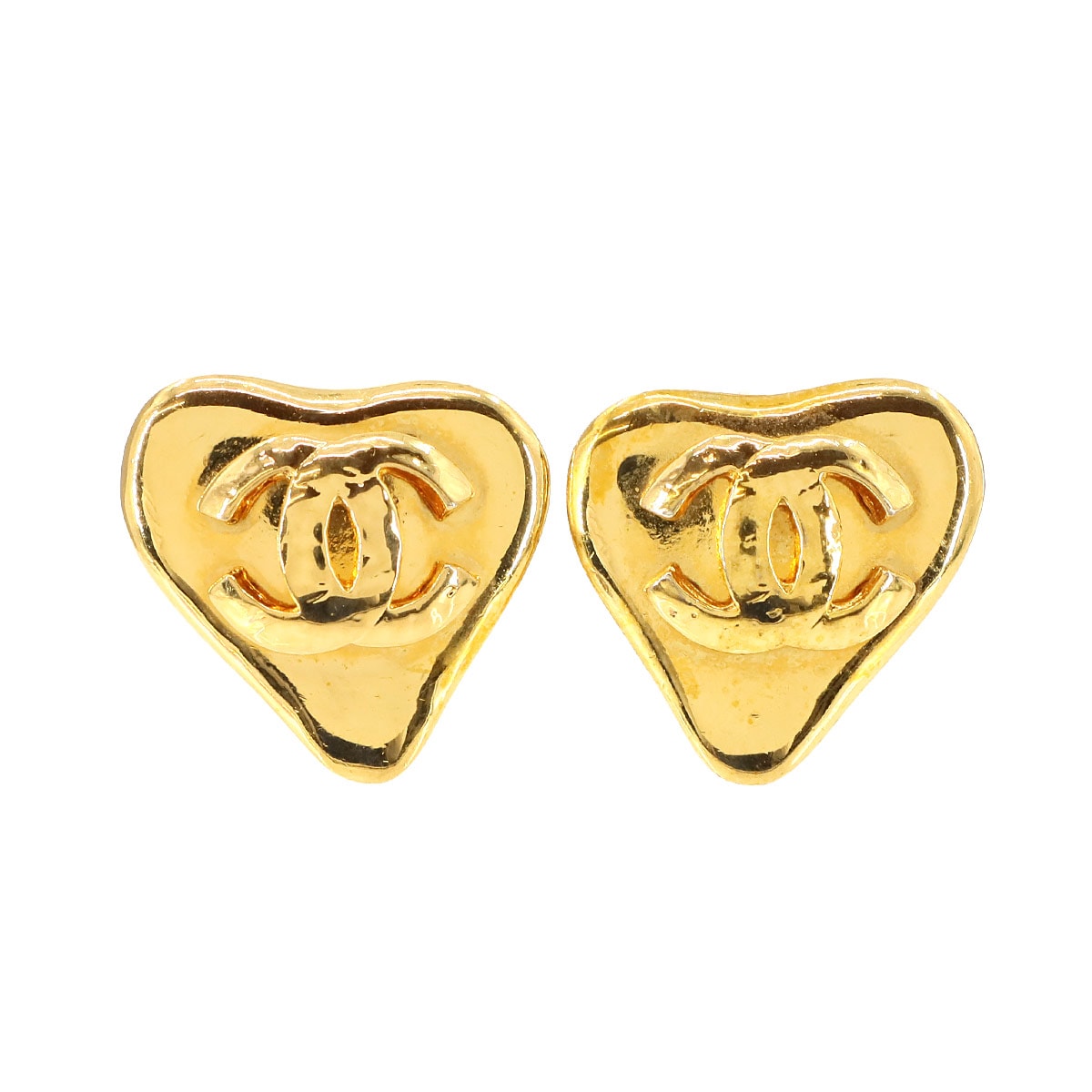 CHANEL ハート ココマーク イヤリング ゴールド 93P アクセサリー ヴィンテージ Heart Cocomark Earrings シャネル 90268650