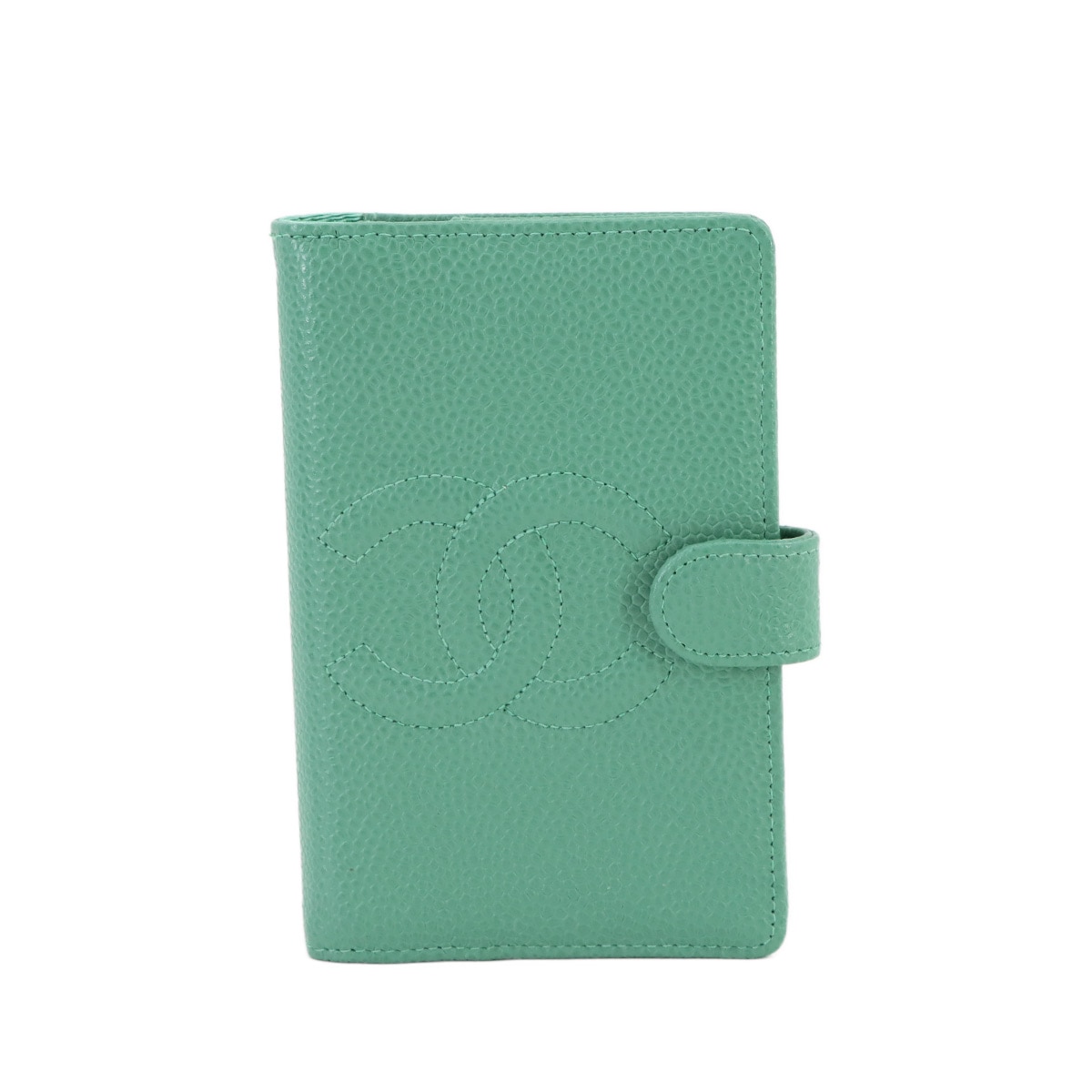 CHANEL ミニ アジェンダ 手帳カバー キャビアスキン レザー ミントグリーン A13506 ココマーク ゴールド 金具 Mini Agenda Cover シャネル 90270001