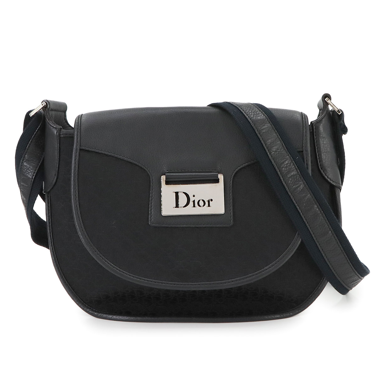 Christian Dior トロッター ストリートシック ショルダー バッグ キャンバス レザー ブラック ネイビー Street Chic Shoulder Bag クリスチャン ディオール 90268586