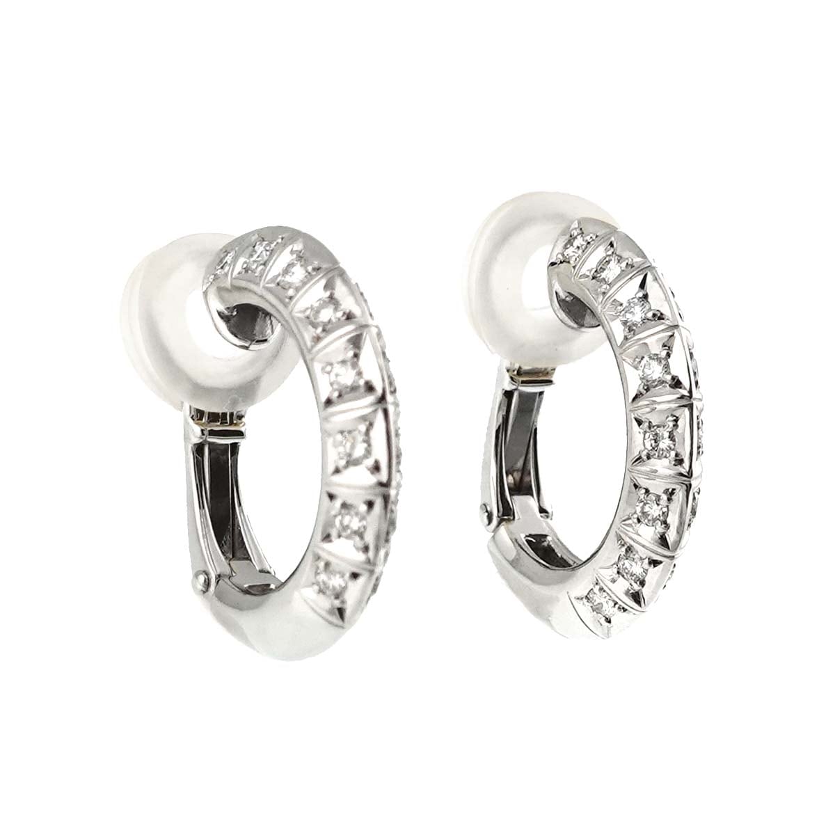TASAKI ダイヤ 0.18ct/0.18ct イヤリング K18 WG ホワイトゴールド 750 田崎真珠 Earrings Clip on タサキ 90268449