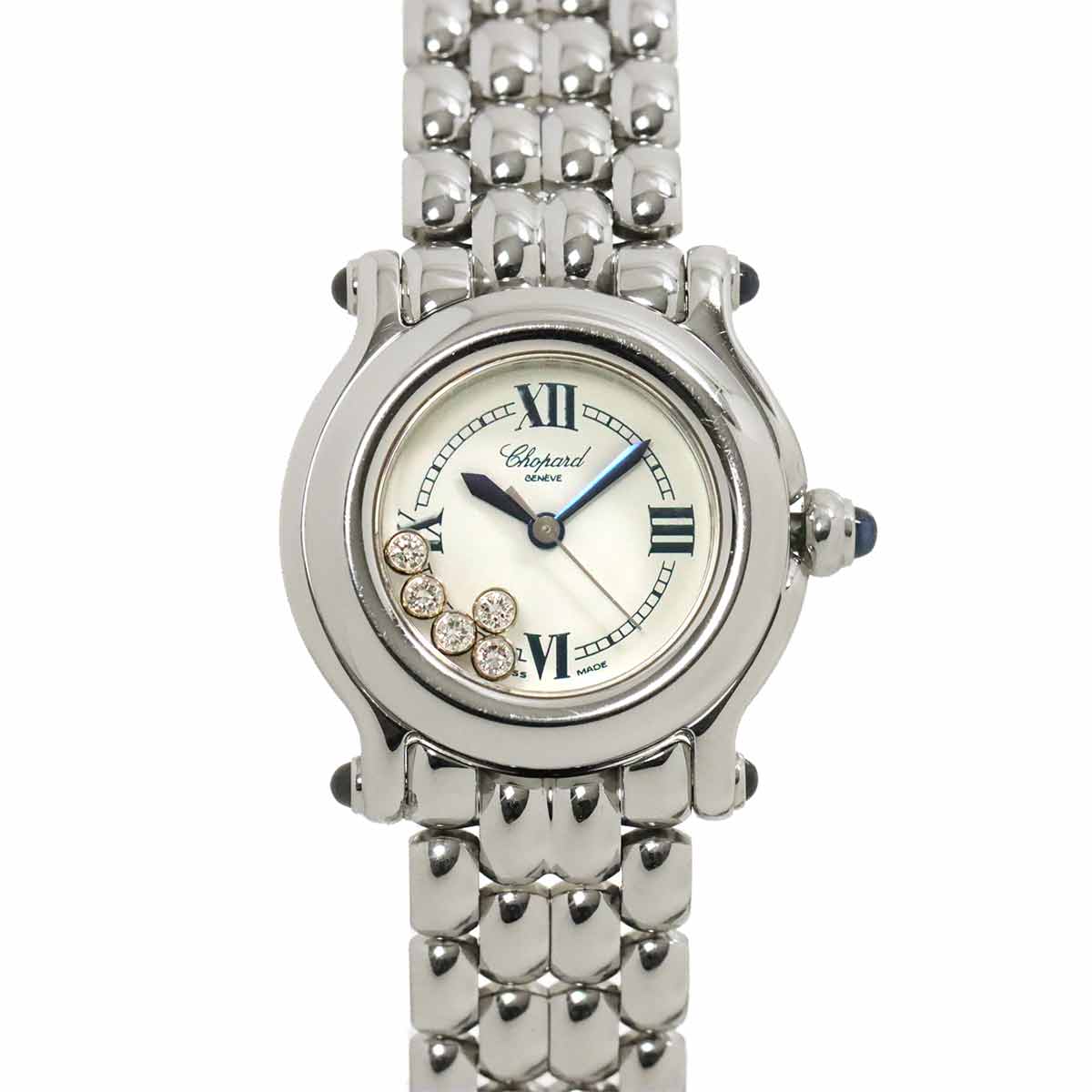 Chopard ハッピースポーツ 27/8250 23 レディース 腕時計 5P ダイヤ ホワイト クォーツ ウォッチ ショパール 90272922