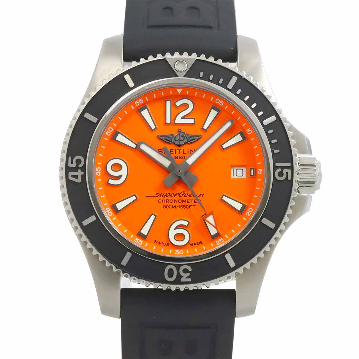 BREITLING スーパーオーシャン 42 A17366 メンズ 腕時計 デイト オレンジ オートマ 自動巻き ウォッチ Super Ocean ブライトリング 90272764