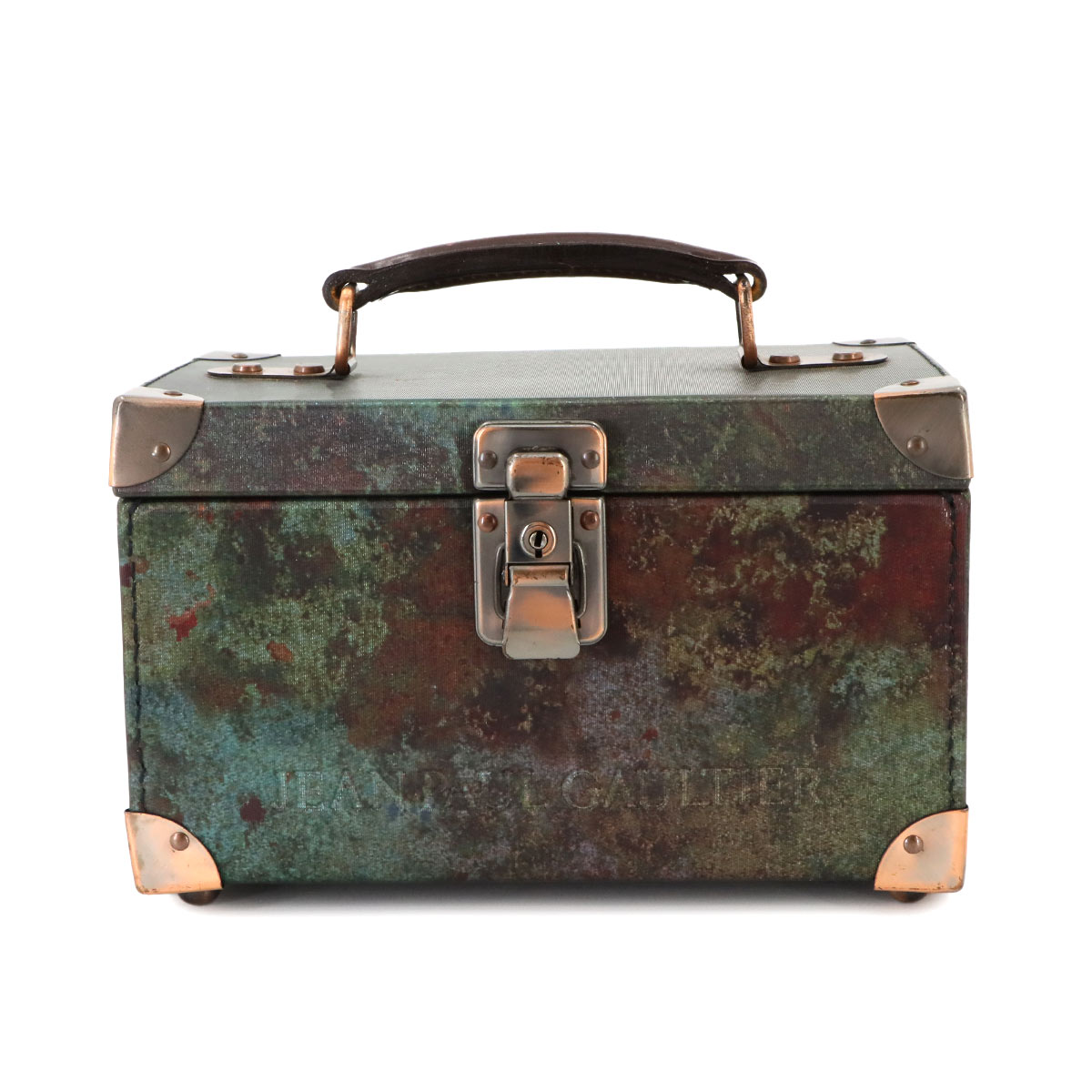 JEAN PAUL GAULTIER Vサイバー メイクボックス バニティ ハンド バッグ PVC グリーン ヴィンテージ Vanity Bag ジャンポール ゴルチエ 90275375