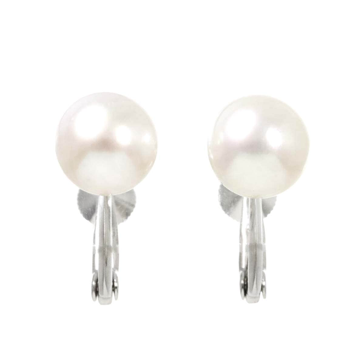 MIKIMOTO アコヤ真珠 8.4mm イヤリング K18 WG ホワイトゴールド 750 パール Akoya Pearl Earrings ミキモト 90270297