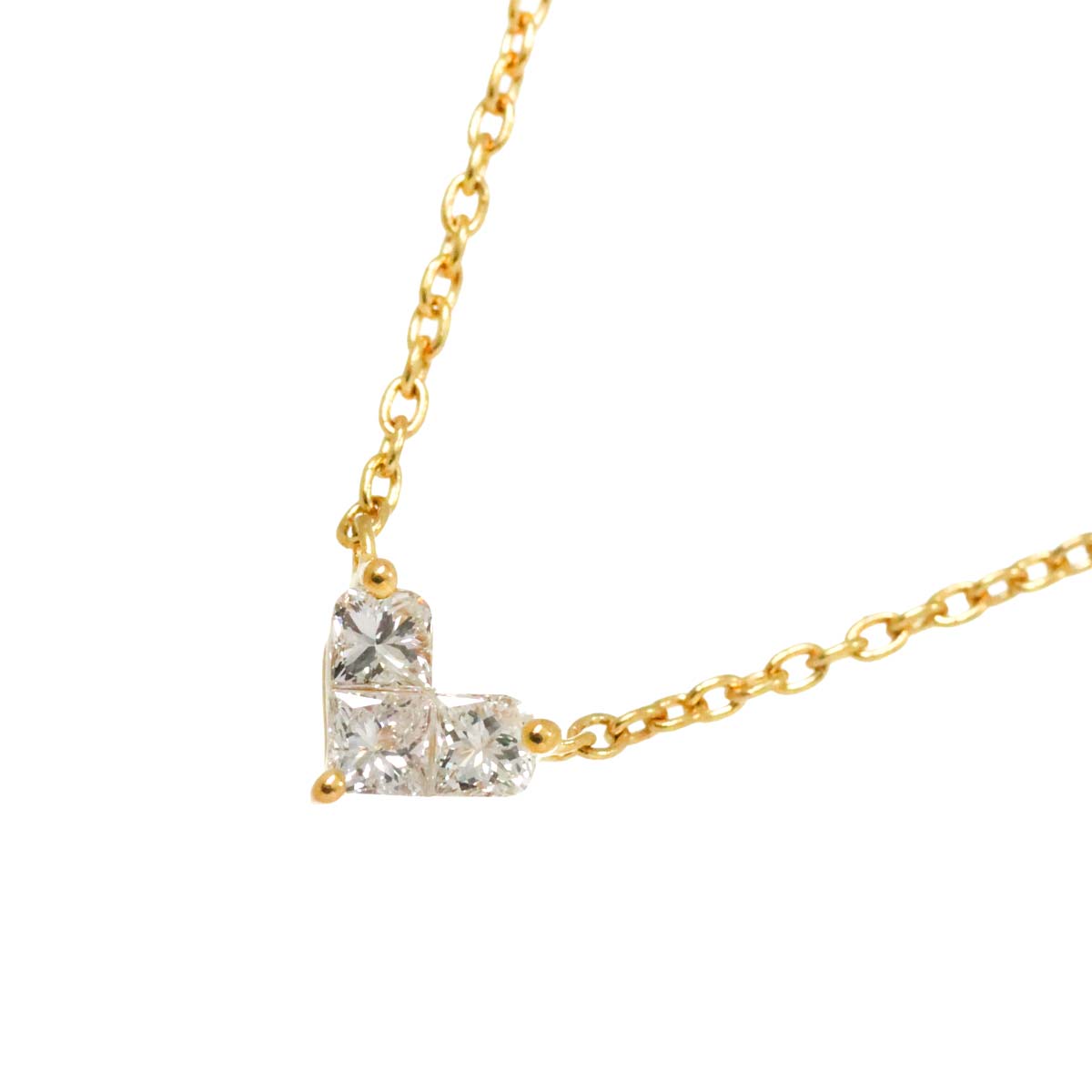 Star Jewelry ハート ダイヤ 0.15ct ネックレス 40cm K18 YG イエローゴールド 750 Diamond Necklace スタージュエリー 90272194