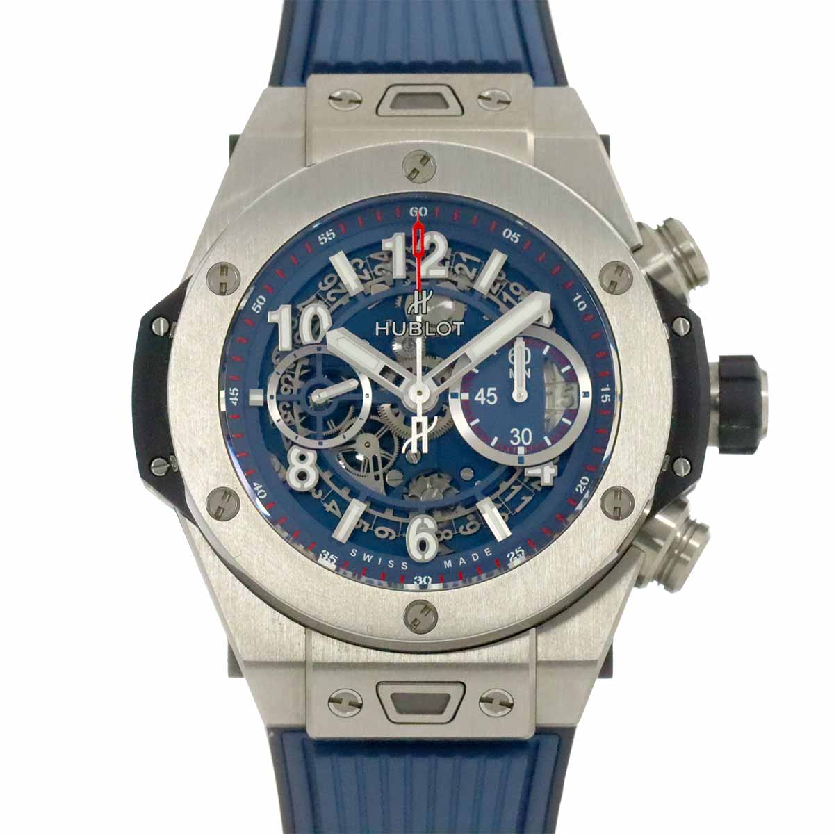 HUBLOT ビッグバン ウニコ チタニウム 411 NX 5179 RX クロノグラフ メンズ 腕時計 デイト スケルトン 自動巻き Big bang ウブロ 90273595
