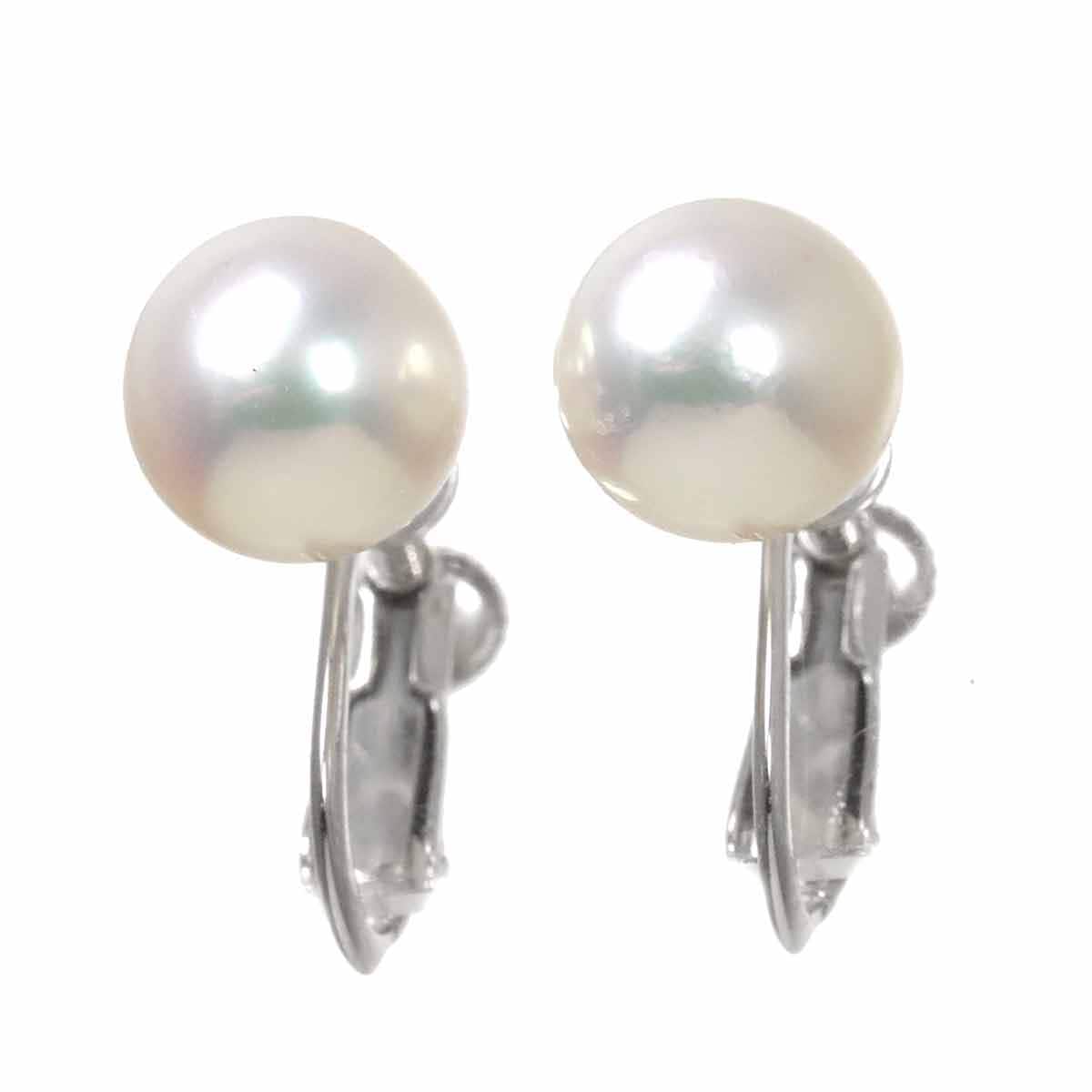 TASAKI アコヤ真珠 8.0mm イヤリング K18 WG ホワイトゴールド 750 パール 田崎真珠 Earrings タサキ 90270699