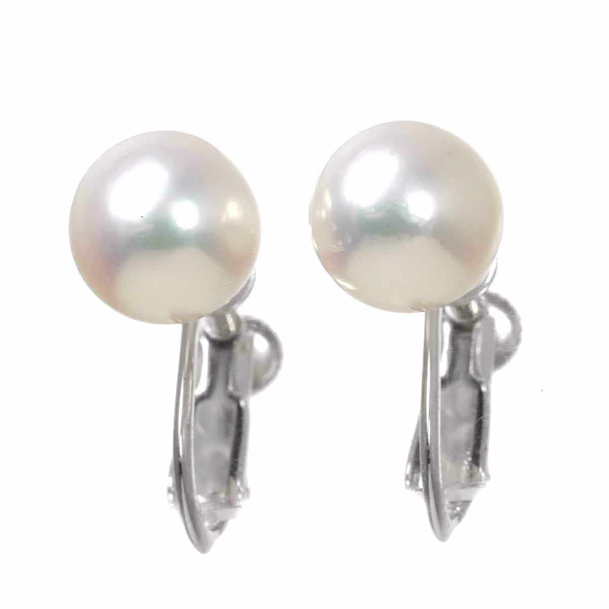 TASAKI アコヤ真珠 8.0mm イヤリング K18 WG ホワイトゴールド 750 パール 田崎真珠 Earrings タサキ 90271055
