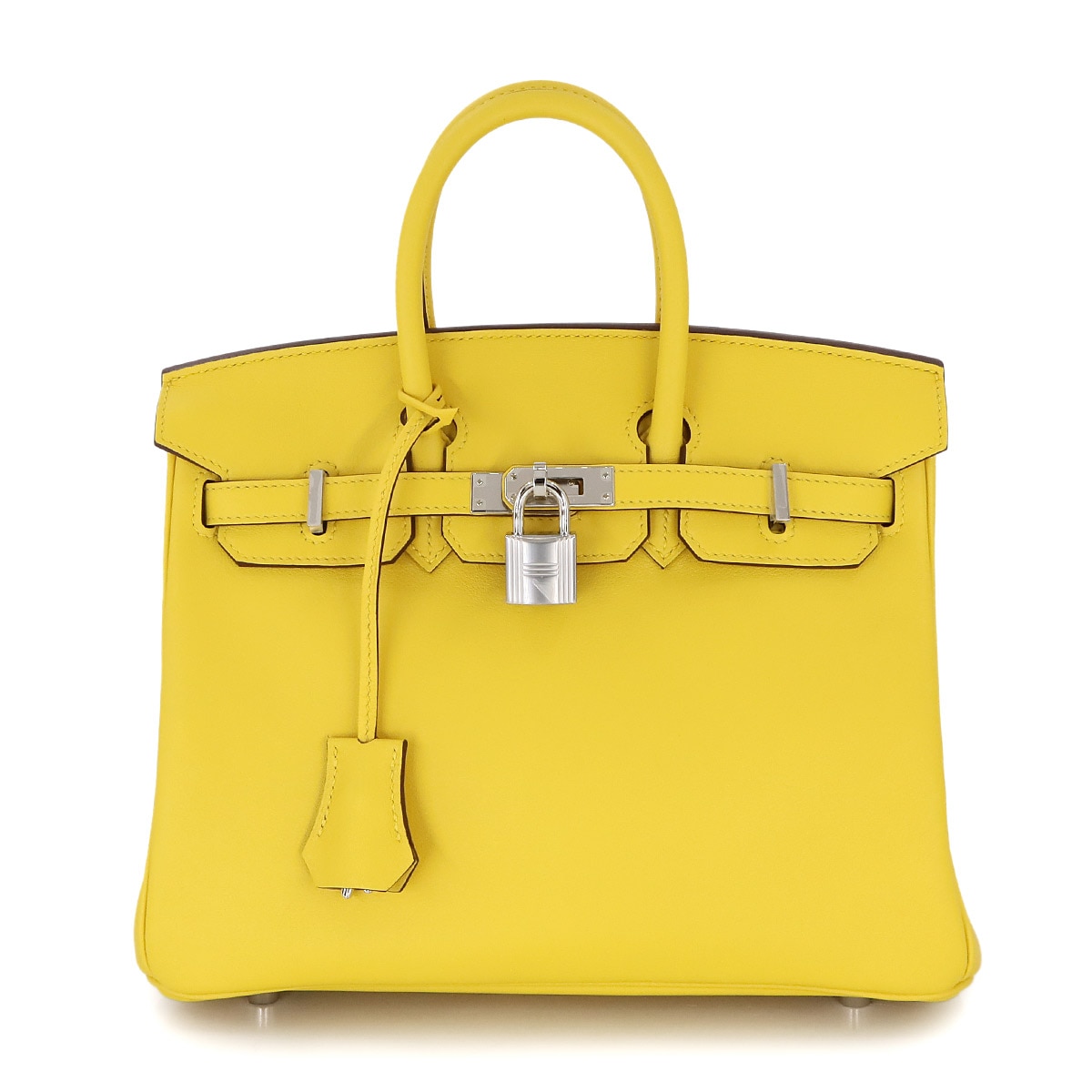 HERMES バーキン25 ハンド バッグ スイフト ジョーヌナプル W刻印 シルバー 金具 Birkin エルメス 90276958