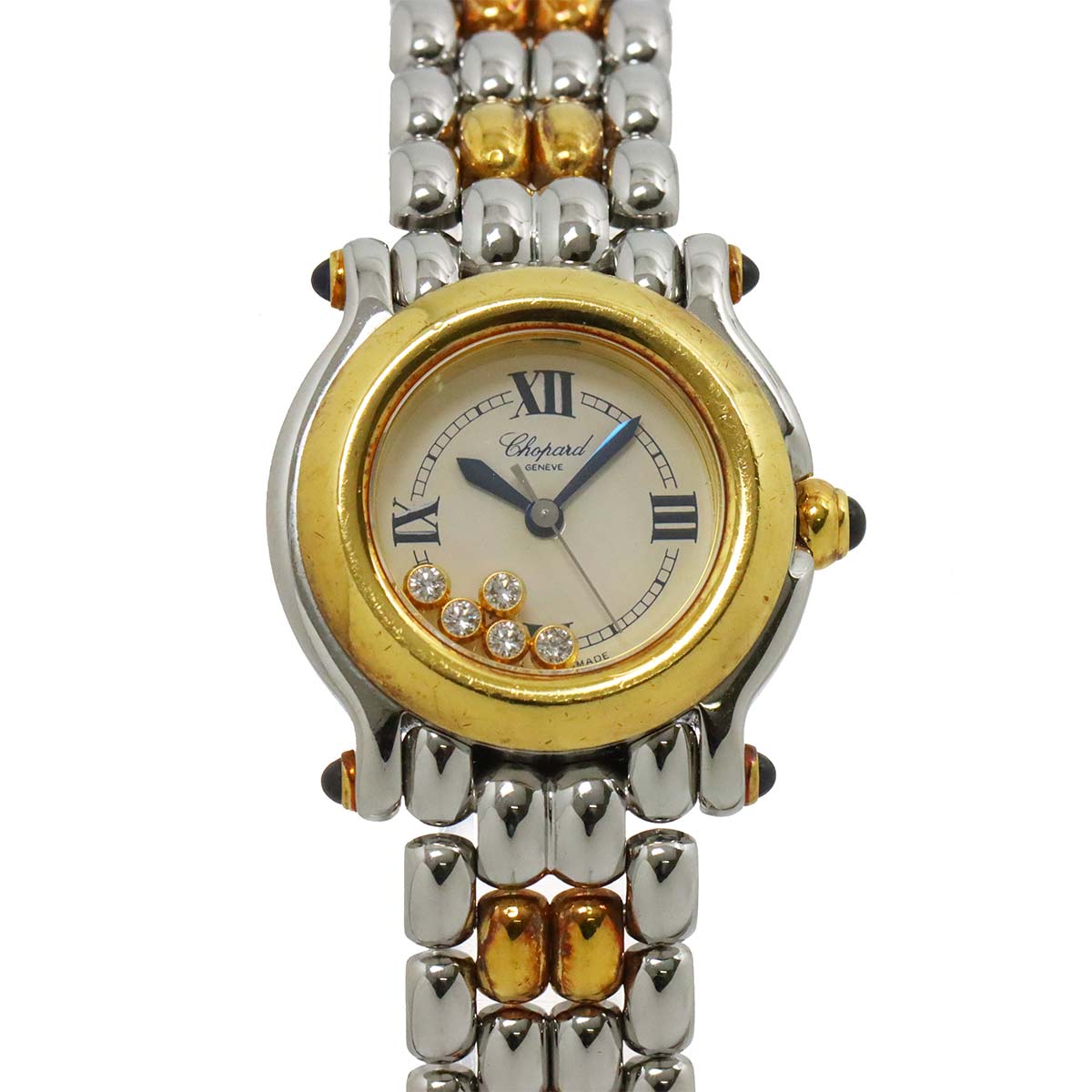 Chopard ハッピースポーツ コンビ 27/8256 23 レディース 腕時計 5P ダイヤ ホワイト YG クォーツ ウォッチ Happy sports ショパール 90277892