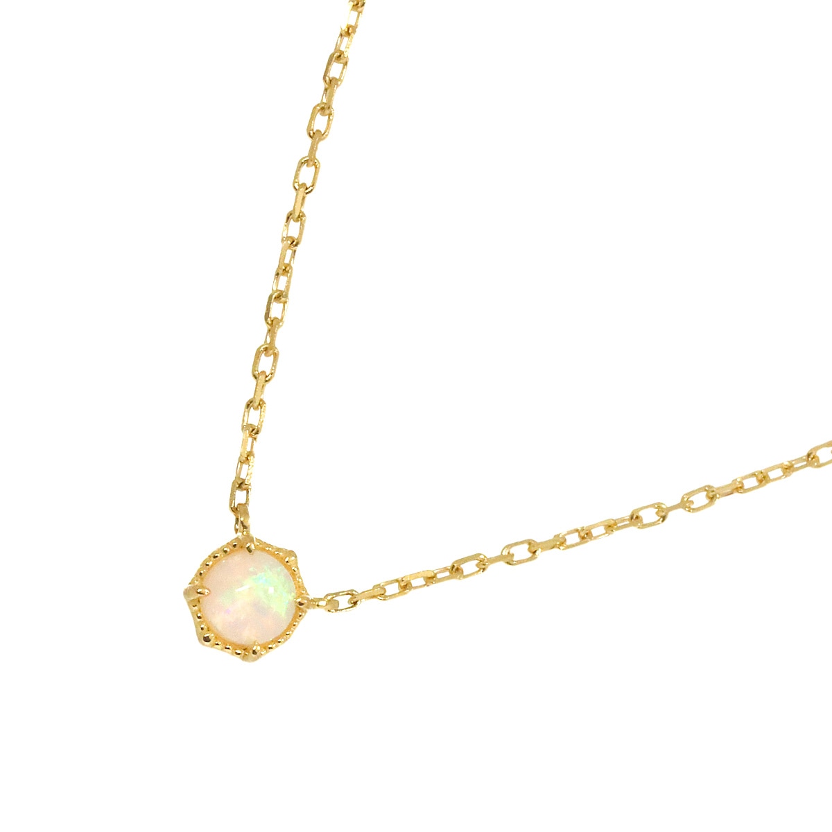 agete オパール ネックレス 45cm K18 YG イエローゴールド 750 Opal Necklace アガット 90276487