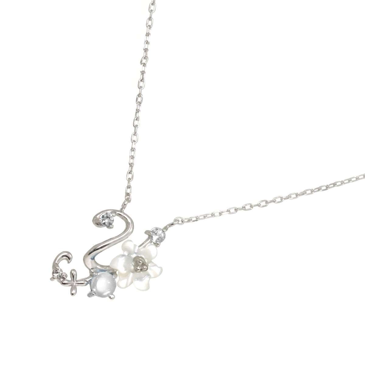 Samantha Tiara シェル トパーズ ダイヤ ネックレス 40cm K18 WG ホワイトゴールド 750 Necklace サマンサティアラ 90274353