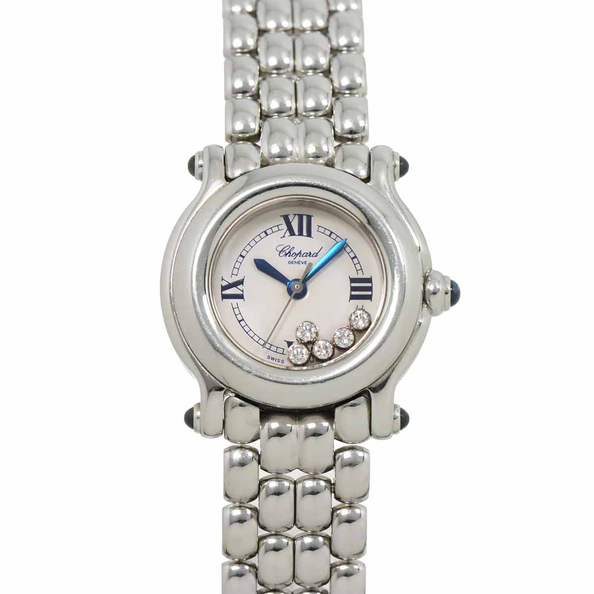 Chopard ハッピースポーツ 27/8250 23 レディース 腕時計 5P ダイヤ ホワイト クォーツ ウォッチ ショパール 90278967