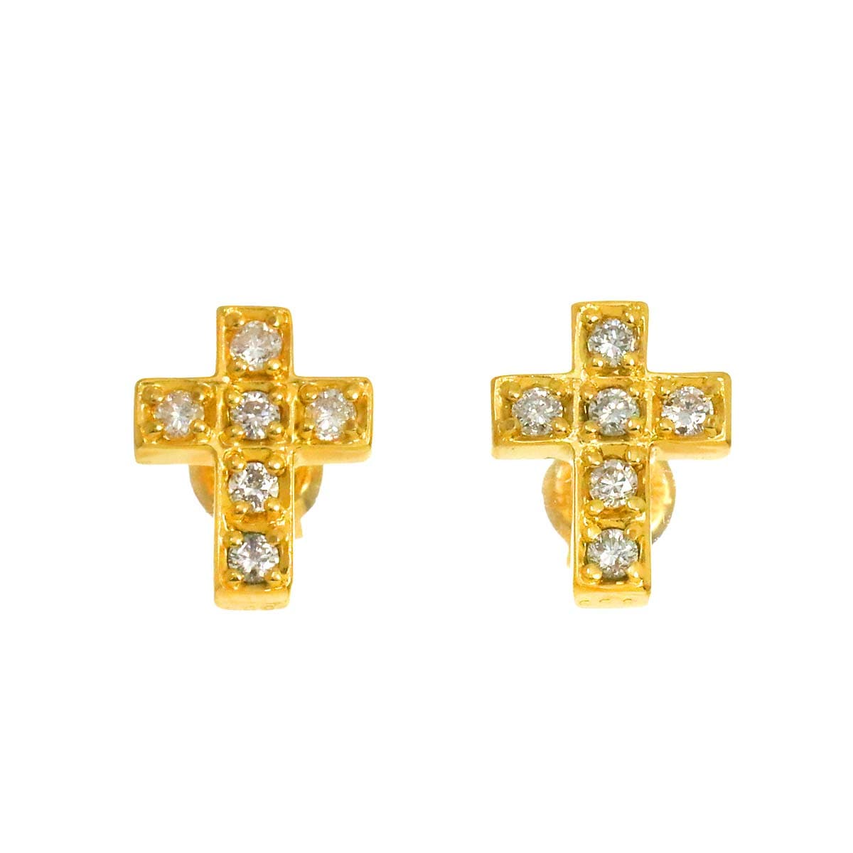 ダイヤ 0.09ct/0.09ct ピアス K18 YG イエローゴールド 750 Diamond Earrings Pierced 90276834