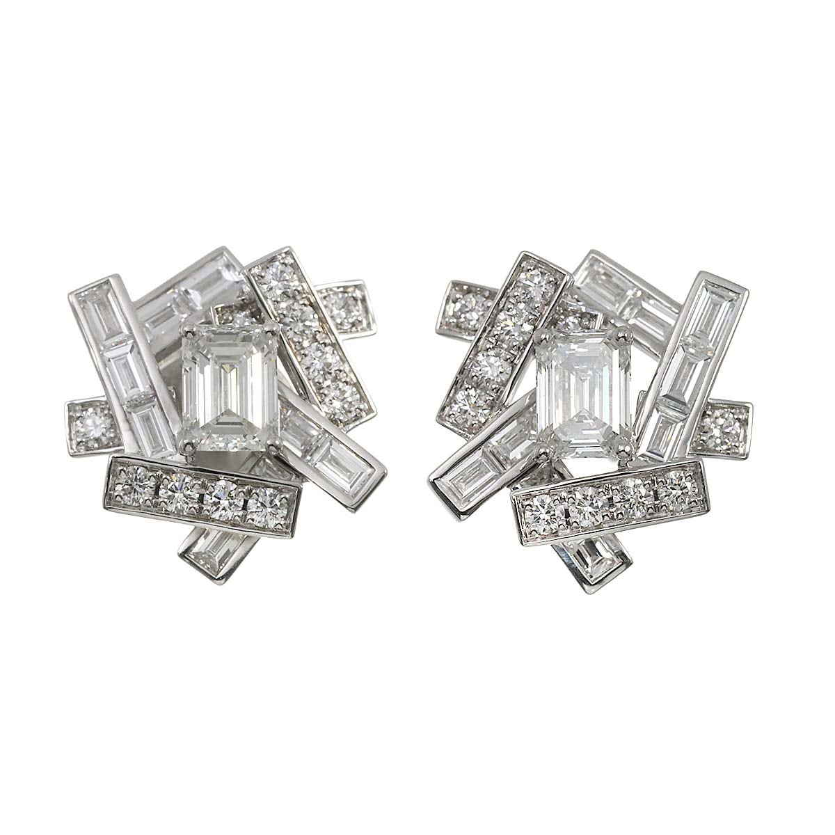 GRAFF スレッド ダイヤ 0.70/0.70ct G/VS1-VS2 ピアス K18 WG ホワイトゴールド 750 Diamond Earrings Pierced【鑑定書・証明書】グラフ 90274149