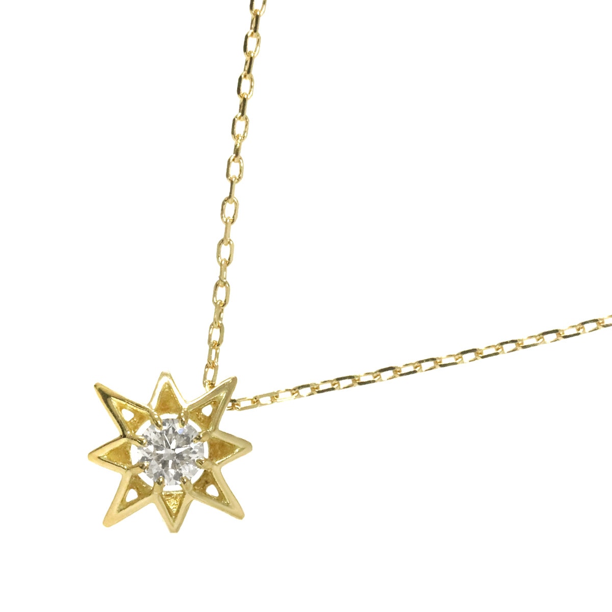 AHKAH プチクレトワール ダイヤ 0.05ct ネックレス 40cm K18 YG イエローゴールド 750 Diamond Necklace アーカー 90276427