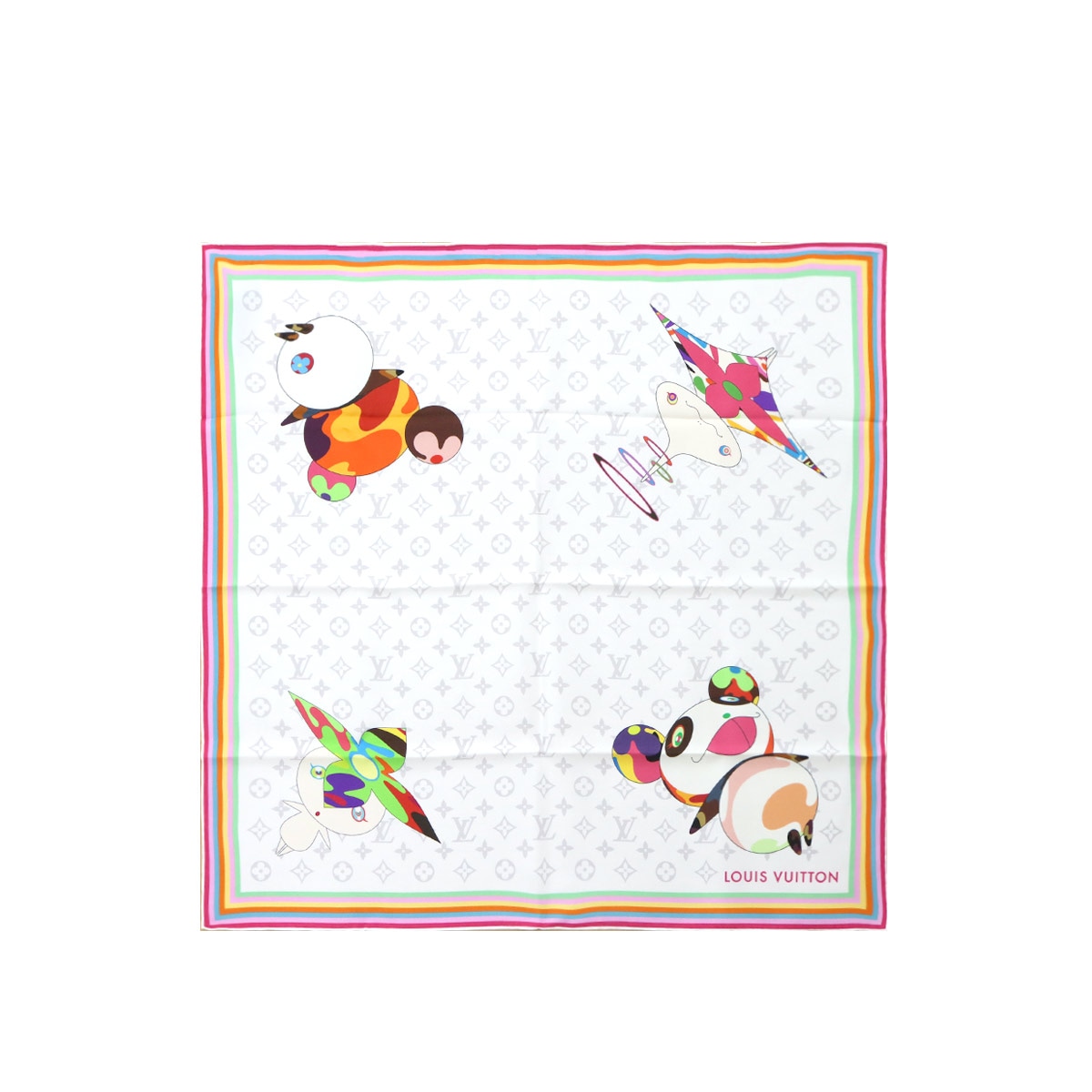 LOUIS VUITTON LV×TM カレ 70 スーパー フラット ブロン M96273 村上隆 モノグラム Scarf ルイ ヴィトン 90280105