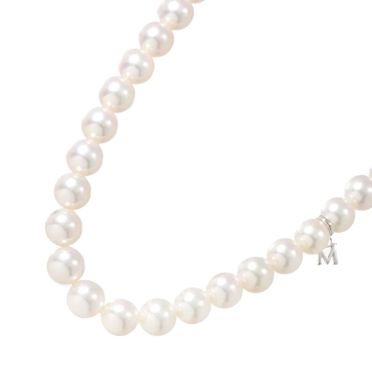 MIKIMOTO アコヤ真珠 7.5-7.0mm ネックレス 41cm SV シルバー パール Akoya Pearl Necklace ミキモト 90277218