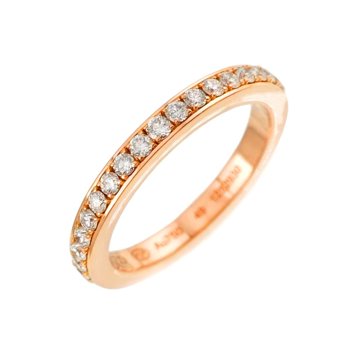 FRED フォース10 Duo #49 リング ハーフ パヴェ ダイヤ K18 PG ピンクゴールド 750 指輪 Diamond Ring【証明書付き】フレッド 90277769