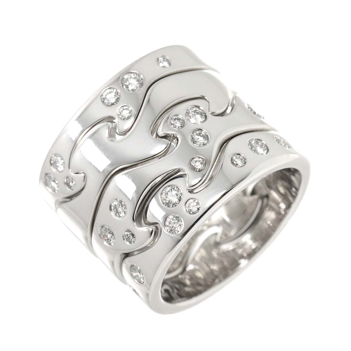Georg Jensen フュージョン #52 リング ダイヤ K18 WG ホワイトゴールド 750 指輪 fusion Ring ジョージ ジェンセン 90274687
