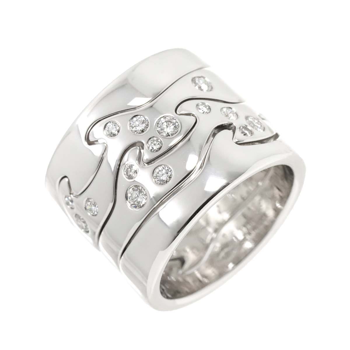 Georg Jensen フュージョン #49 リング ダイヤ K18 WG ホワイトゴールド 750 指輪 fusion Ring ジョージ ジェンセン 90276055