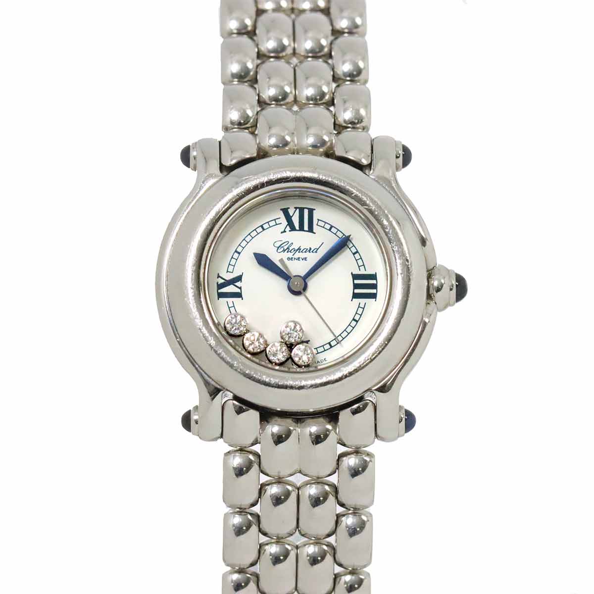 Chopard ハッピースポーツ 27 8245 23 5Pダイヤ レディース 腕時計 ホワイト クォーツ ウォッチ Happy Sport ショパール 90280219