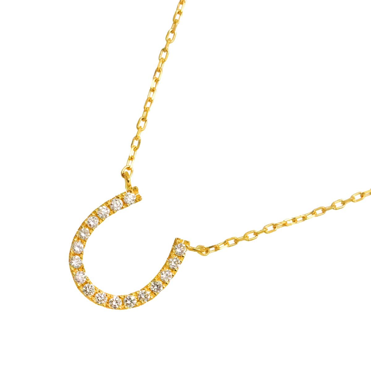 Star Jewelry ホースシュー ダイヤ 0.05ct ネックレス 40cm K18 YG イエローゴールド 750 Diamond Necklace スタージュエリー 90280408