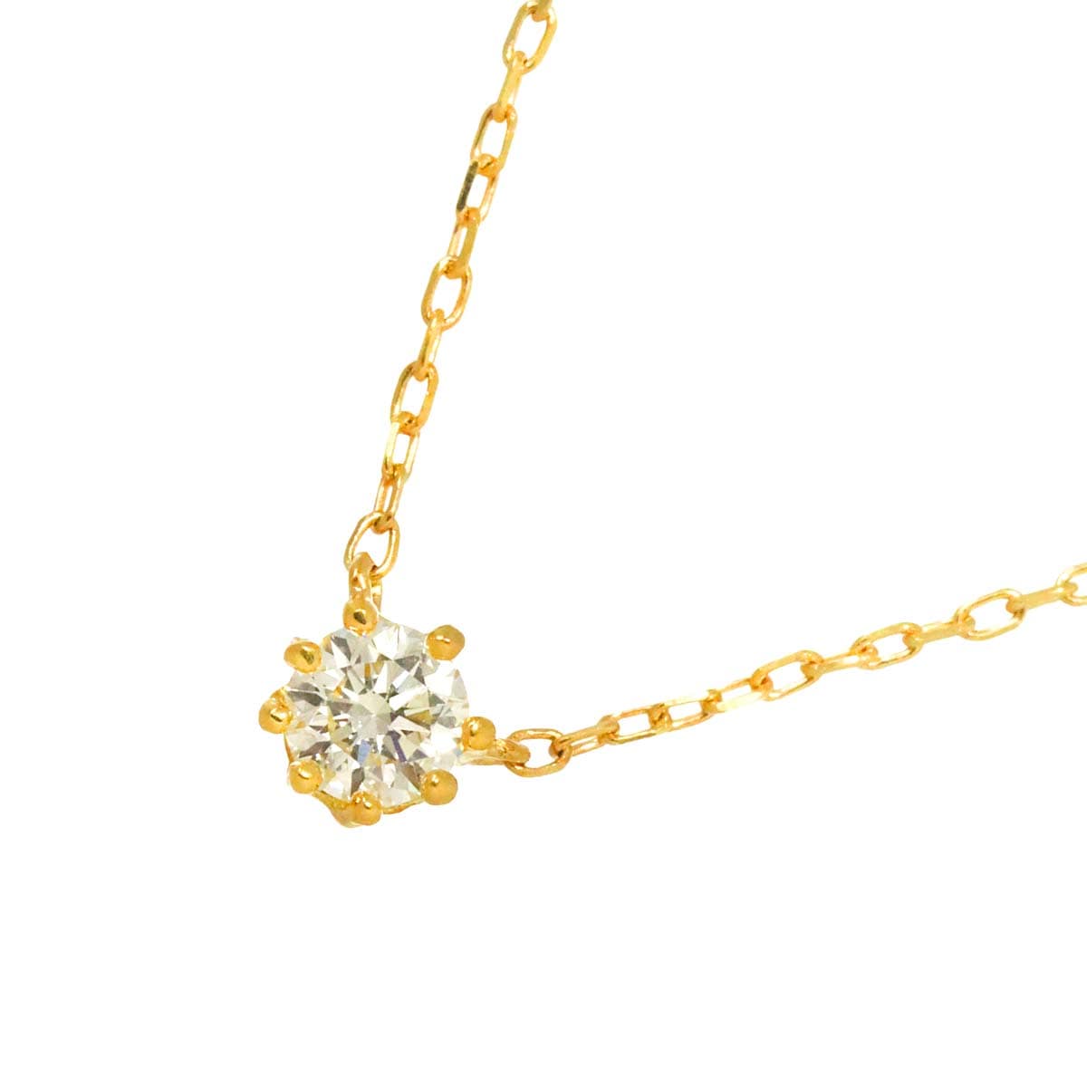 AHKAH ダイヤ 0.07ct ネックレス 40cm K18 YG イエローゴールド 750 Diamond Necklace アーカー 90281481