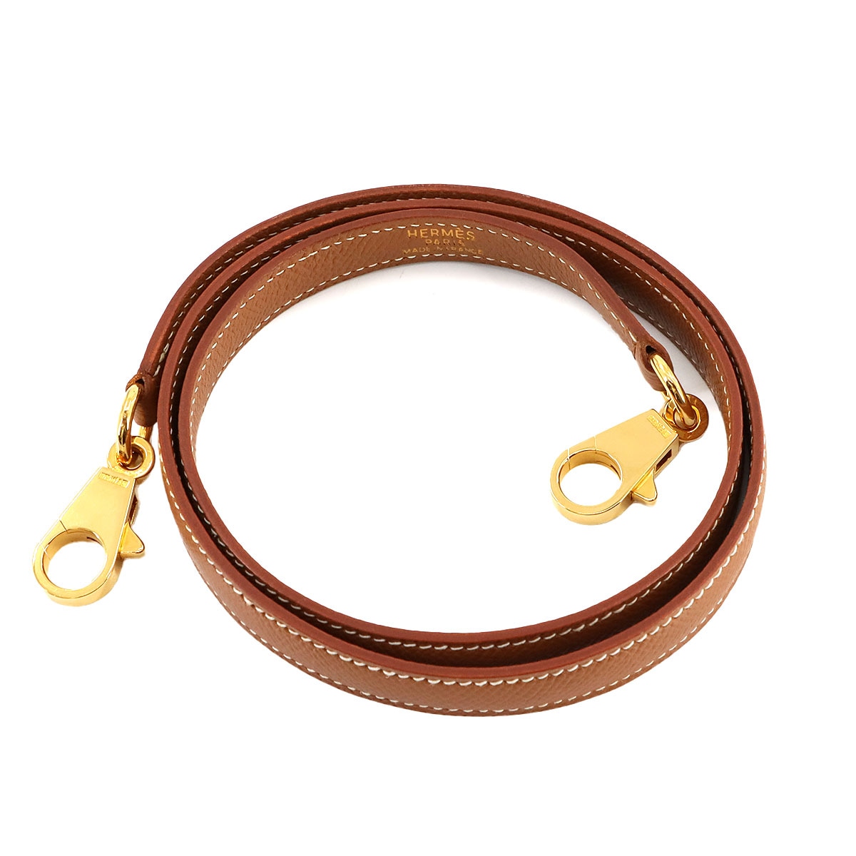 HERMES ケリー ボリード ショルダー ストラップ クシュベル エプソン ゴールド ブラウン 小物 Shoulder Strap エルメス 90280692