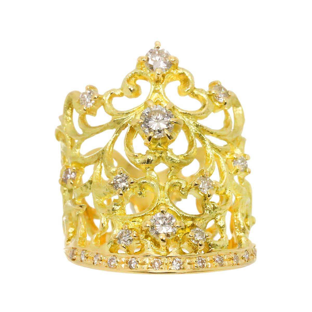 リング 15号 ダイヤ 0.37ct K18 YG イエローゴールド 750 指輪 Diamond Ring 90282824