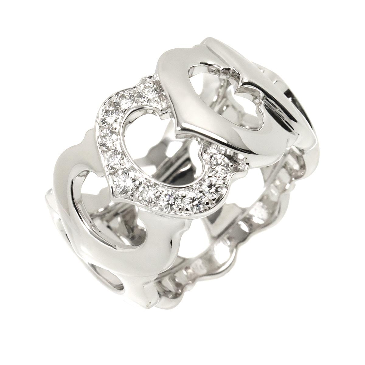 カルティエ Cartier K18WG ダイヤ ミニラブリング 証明書 48号 カルティエ Cartier ミニラブ #48 フル ダイヤ リング K18 WG ホワイト