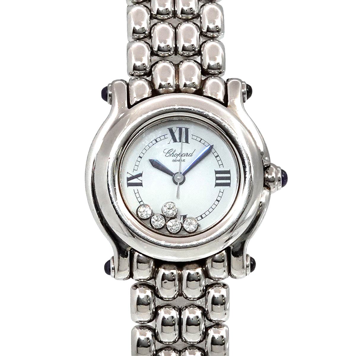 Chopard ハッピースポーツ 27/8250 23 レディース 腕時計 5P ダイヤ ホワイト クォーツ ウォッチ ショパール 90282668