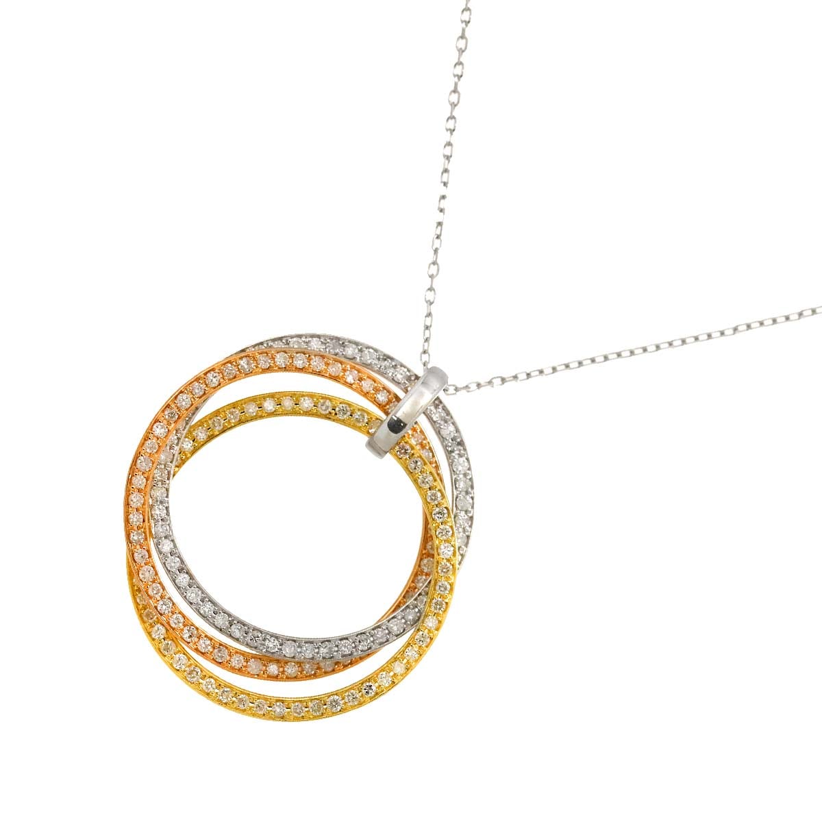 ダイヤ 1.00ct ネックレス 45cm K18 WG YG PG ホワイト イエロー ピンクゴールド 750 Diamond Necklace 90280587