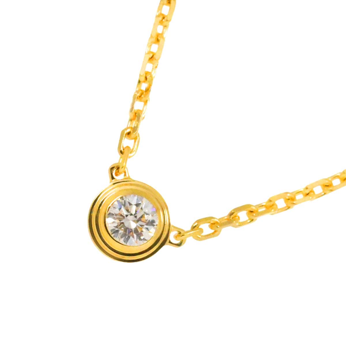 Cartier ダムール ダイヤ ネックレス XS 45cm K18 YG イエローゴールド 750 ディアマン レジェ d Amour Necklace【証明書付き】カルティエ 90281198